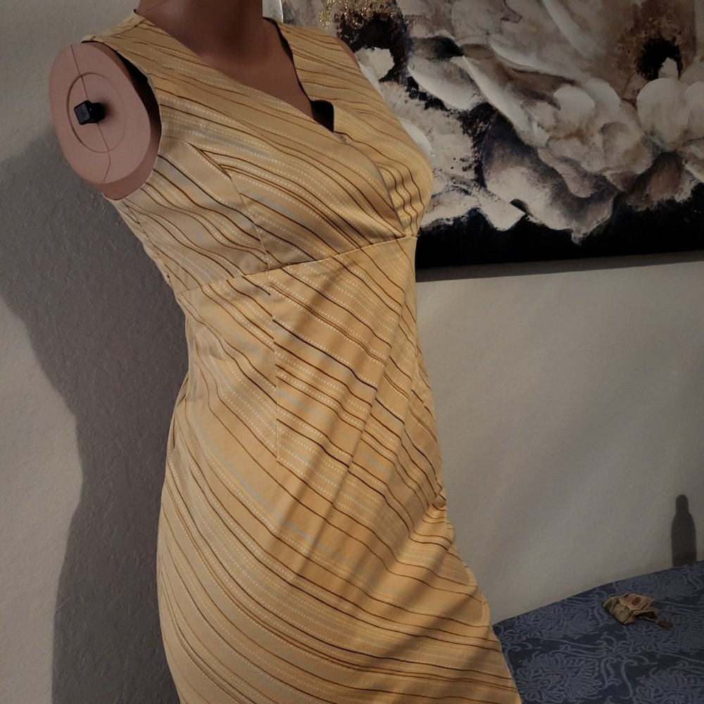 Pinstriped sleeveless dress